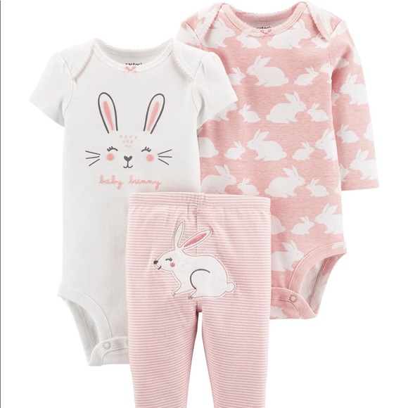 CARTER’S Baby Girls Cotton Bunny Size 3mos - Picture 5 of 6